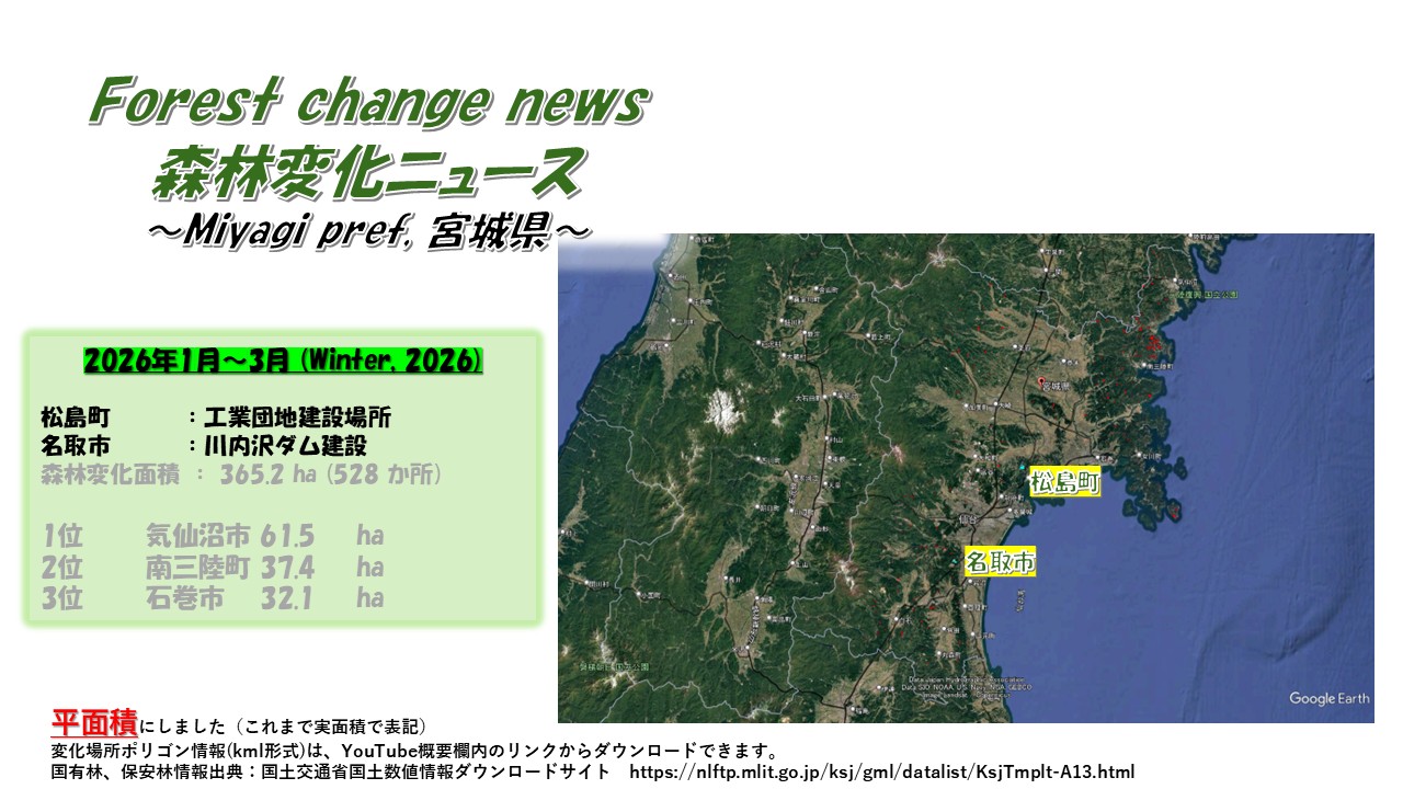 林ページ 森林変化】宮城県（2026年1月～3月） | 森林付箋